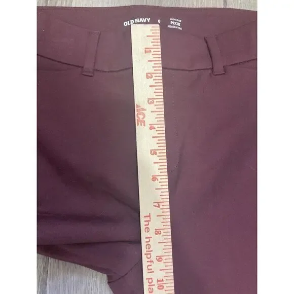 Old Navy Pixie Ankle Skinny Pants Slim Pocket Hi-Rise Stretch Women 6 Purple NWT - Picture 8 of 8